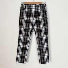 Aquascutum タータンチェック柄 テーパードパンツ