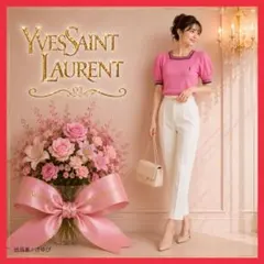 Yves Saint Laurent❤️パフスリーブ❤️サマーニット❤️ピンクのサムネイル