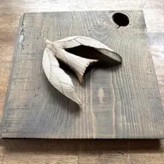 【希少・一点物】陶器の鳥のオブジェ 木製台座付き