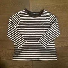 COMME CA ISM ボーダー柄 長袖カットソー 110cm ダークブラウン