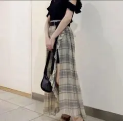 【美品】SNIDEL スナイデル プリーツスカート チェック スカショーパンツ