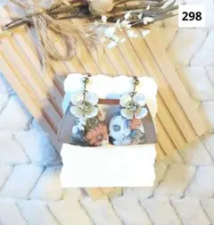 フラワー　イヤリング/ピアス（くすみピンクグレー）