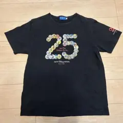 希少 00s Disneyland 25周年イラスト Tシャツ ブラック XL