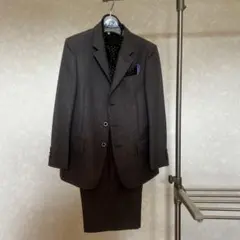 【子供服】グレー ストライプ フォーマルスーツ ネクタイ付き
