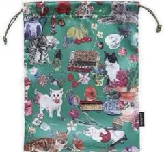 新品 ナタリーレテ サテンポーチ 巾着 ラビット うさぎ ウサギ 花柄 