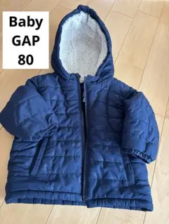 babygap 恐竜柄ダウンジャケットネイビー80cm