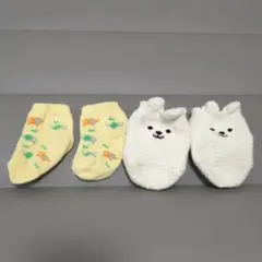 ゾウ柄　クマ柄　ベビー靴下2足セット
