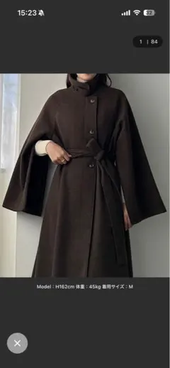 Louere 2wayスリットスリーブハイネックフレアコート