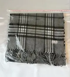 グレー系チェック柄マフラー