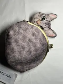 タグ付き新品【FELISSIMOフェリシモ猫部】かわいい猫がまぐちポーチのサムネイル