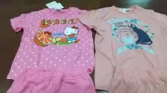 半袖 キティちゃん ピンク パジャマ 子供 100 新品未使用 110とセットで