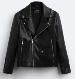 ZARA レザーライダースジャケット　ブラック