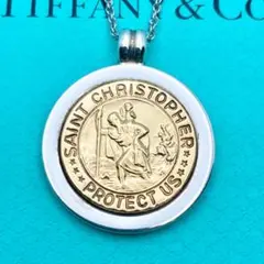 TIFFANY&Co. セントクリストファー18K×SV925 メダイネックレス - メルカリ