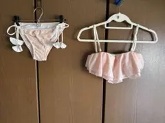 PEAK&PINE ビキニ 水着 9M Mサイズ サーモンピンク フリル リボンのサムネイル