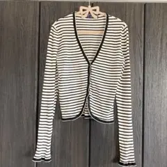 ☆未使用品☆ZARA ザラ ボーダー リブ編み カーディガン