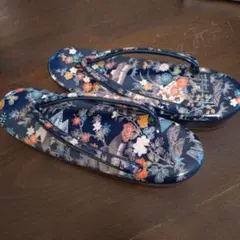 花柄ネイビー草履