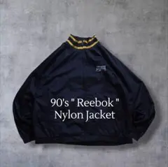 90s Reebok リーボック ナイロンジャケット ベクター刺繍ロゴメッシュ