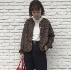 カーディガン ヒョウ柄