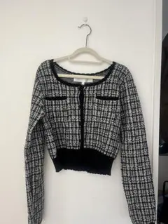 rienda ツイードニットカーディガン