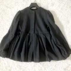 トゥモローランド 23SS ポワンピケペプラムジャケット ボリュームスリーブ 紺