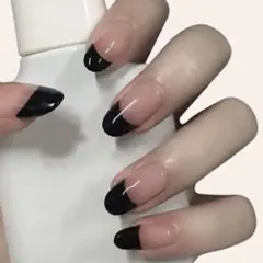 【#20 ネイルチップ】フレンチガーリー　量産型　韓国　ワンホン　ちゅるん　冬