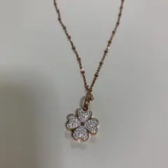 フォリフォリ クローバーネットクレス ブランド ピンクゴールド