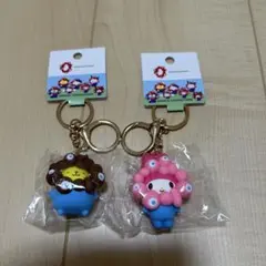 マイメロディ　ポムポムプリン ミャクミャク なりきり パステルカラーキーホルダー