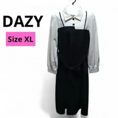 DAZY デイジー ロング ワンピース ドッキングワンピ XL バイカラー