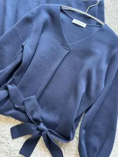 MISCH MASCH ミッシュマッシュ Vネックニットワンピース ネイビー