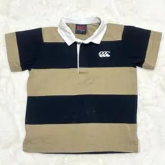 canterbury ポロシャツ 120 ネイビー/ベージュ ストライプ