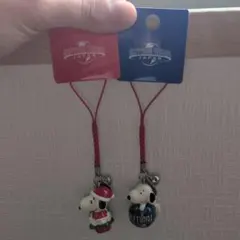 スヌーピー 根付けストラップ 2個セット　クリスマスツリー　ユニバーサルスタジオ