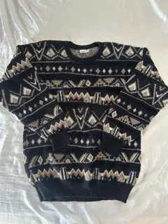 幾何学柄 COOGI風 古着 3Dニット MADE IN ITALY