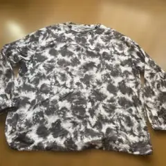 グレー系タイダイパターン長袖メッシュカットソー