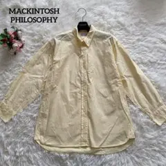 美品 マッキントッシュ 長袖シャツ 綿100% ボタンダウン 洗える ロゴボタンのサムネイル