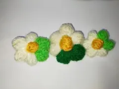 ハンドメイド♡お花ヘアゴム3点セット【グリーンカラー】キッズ/推し活