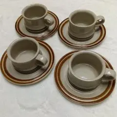 ホヤ HOYA STONEWARE カップ＆ソーサー 4客セット