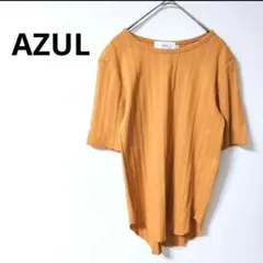 3.8 [アズール] 半袖 カットソー ラウンドネック リブ シンプル 無地