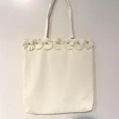 シフォンフラワービジュー オフホワイト フォーマルバッグ トートバッグ