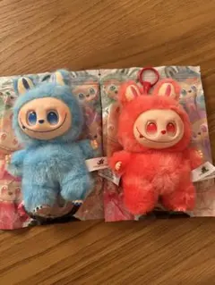 ぬいぐるみ 青 赤 2個セット