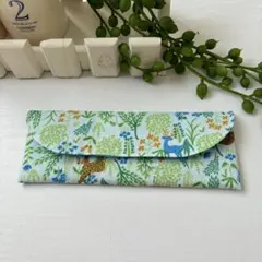 カトラリーケース【裏撥水】アニマルグリーン☆ハンドメイド
