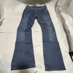 ユニクロ★ローライズ ブーツカットデニム ブルー W64 Y2K 00s 美脚