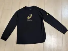 アシックス　バレーボールウォームアップウェア　黒ロングＴシャツ　長袖
