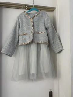 韓国　ツイードジャケット　チュールワンピース　140センチ　入学式　卒園式