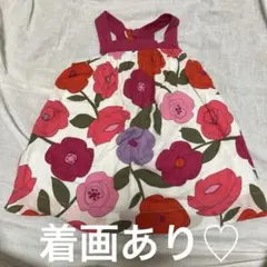 着画あり♡Babygap 80 レトロ　花柄　ワンピース