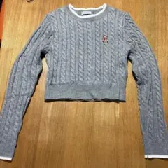 INGNI グレー ケーブル編み セーター　クマ