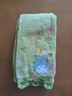 となりのトトロ 刺繍タオル 緑色