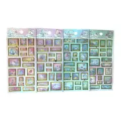 正規品　サンリオキャラクター 切手シール　クリアドロップジェリーシール4枚セット