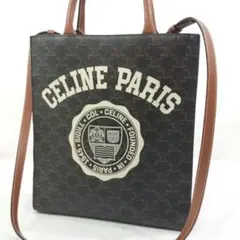 【希少・美品】セリーヌ バーティカルカバ 2way レザー×PVC マカダム柄