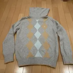 美品 Munsingwear タートルネックセーター アーガイル Lサイズ