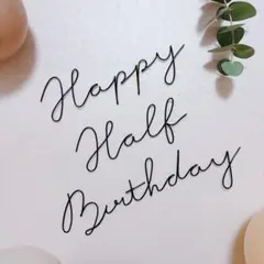 ハーフバースデー 誕生日 飾り ワイヤーアート 半年記念 レターバナー 【01】